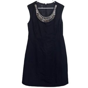 Alfani Mid Length Dress Jewel Collar Embellished Rhinestones Black